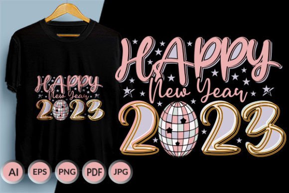 Happy New Year 2023 Design 13 for T-Shirt Designs and Graphics