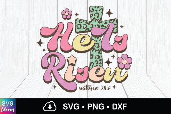 Retro He is Risen Png – A Graphic Template for Christian Content