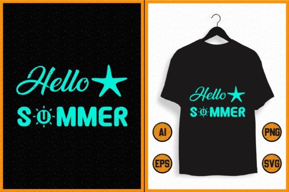 Vintage Hello Summer Shirt SVG for T-Shirt Designs