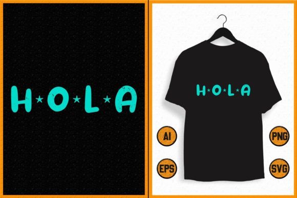 Vintage Hola Shirt SVG for T-Shirt Designs and Graphics